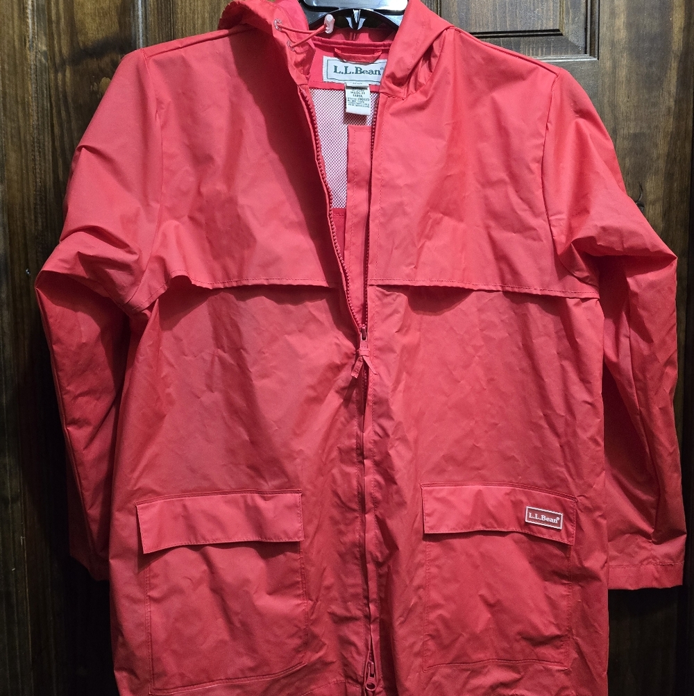 Womens Petite Medium L.L Bean Wind Breaker Rain Jacket